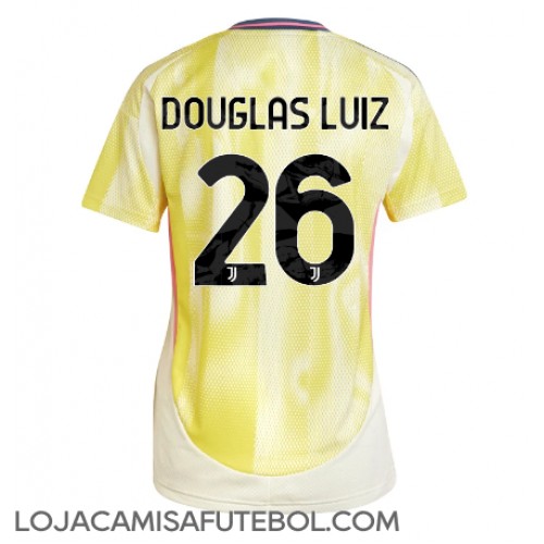 Camisa de Futebol Juventus Douglas Luiz #26 Equipamento Secundário Mulheres 2024-25 Manga Curta